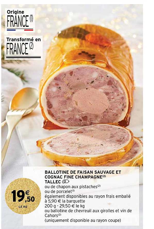 ballotine  de faisan sauvage et cognac fine champagne tallec