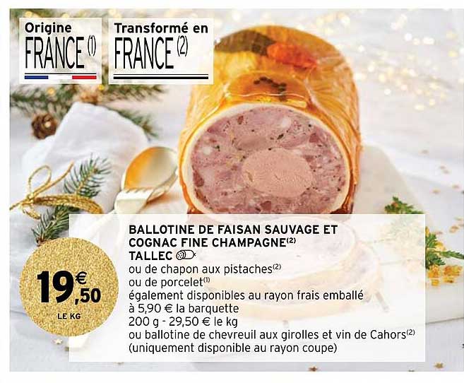 ballotine de faisan sauvage et cognac fine champagne tallec