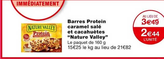 barres protein caramel salé et cacahuètes "nature valley"