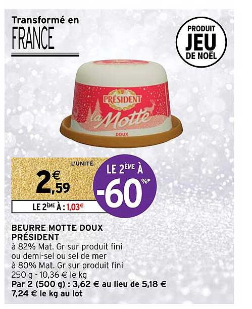 Beurre Motte Doux Président