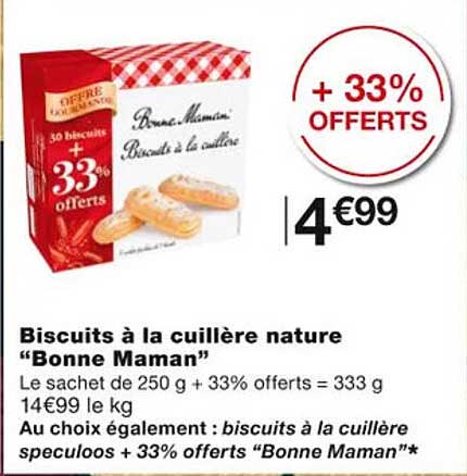 biscuits à la cuillère nature "bonne maman"