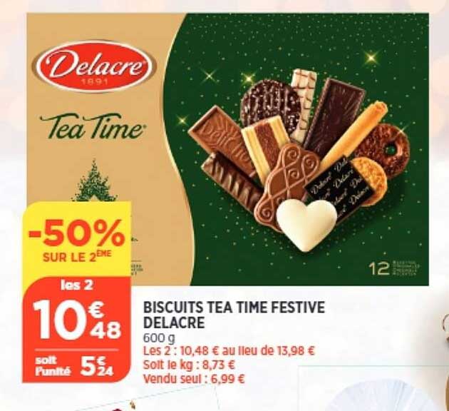 biscuits tea time festive delacre