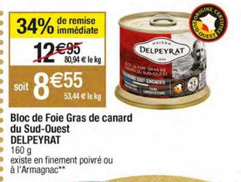 bloc de foie gras de canard du sud-ouest delpeyrat