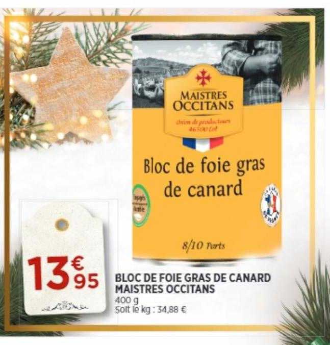 bloc de foie gras de canard maistres occitans