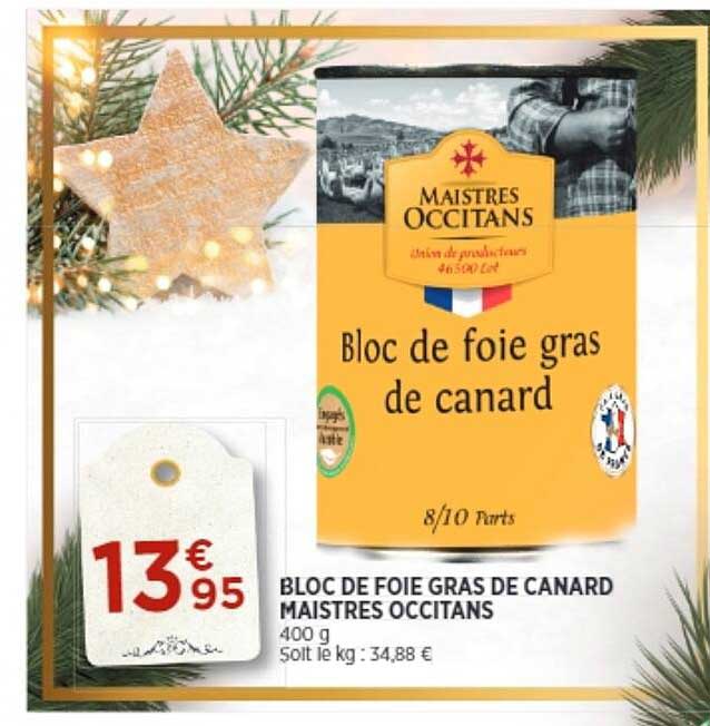 bloc de foie gras de canard maistres occitans