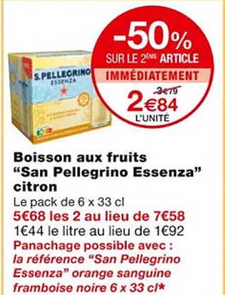 boisson aux fruits "san pellegrino essenza" citron