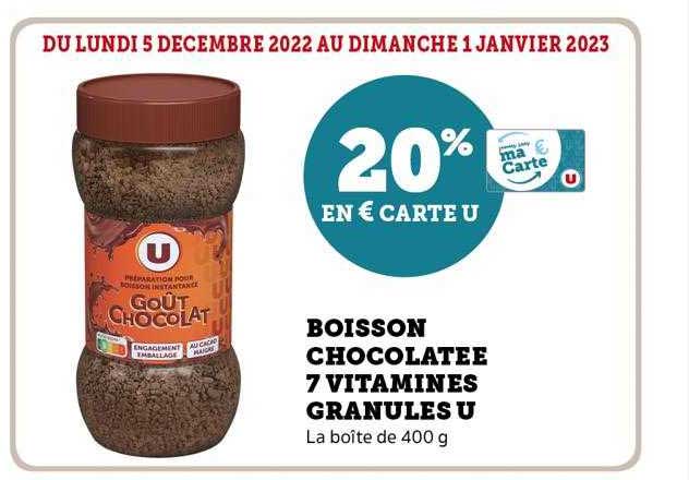 boisson chocolatée 7 vitamines granulés u