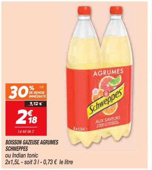 boisson gazeuse agrumes schweppes ou indian tonic
