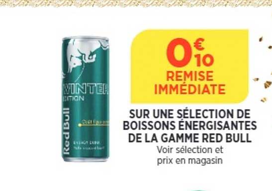 boissons énergisantes de la gamme red bull