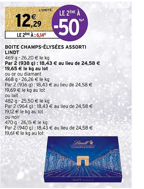 boîte champs-élysées assorti lindt