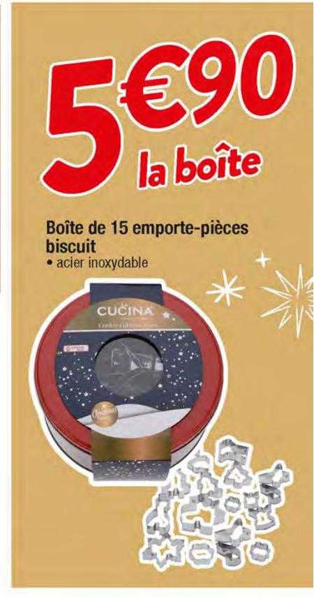 boîte de 15 emporte-pièces biscuit