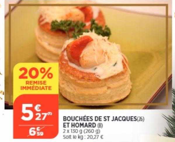 bouchées de st jacques et homard