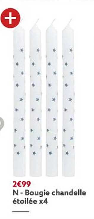 bougie chandelle étoilée x4