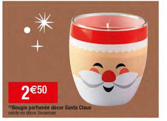 bougie parfumée décor santa claus