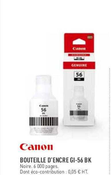 bouteille d'encre gi-56 bk canon