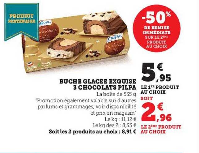 bûche glacée exquise 3 chocolats pilpa