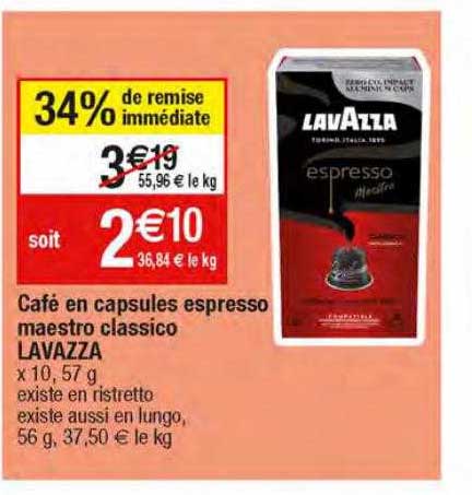 café en capsules espresso maestro classico lavazza