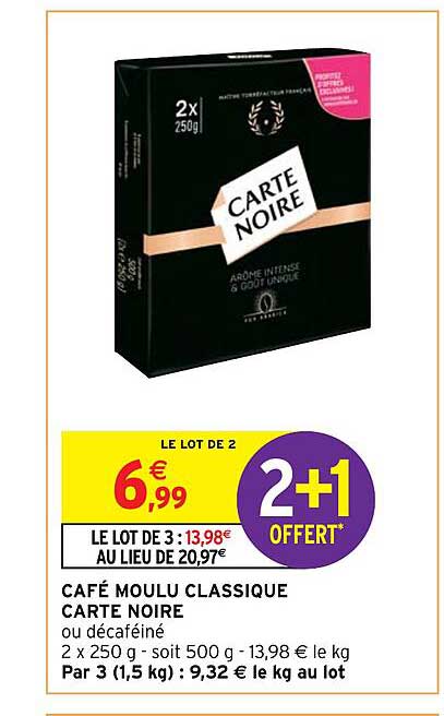 Café Moulu Classique Carte Noire