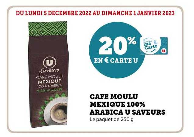 café moulu mexique 100% u saveurs