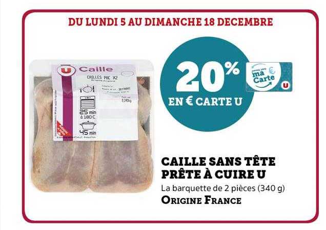 caille sans tête prête à cuire u