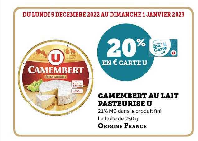 Camembert Au Lait Pasteurisé U