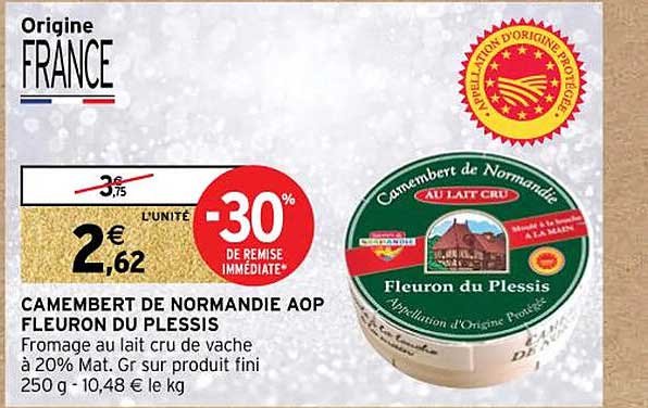 camembert de normandie aop fleuron du plessis