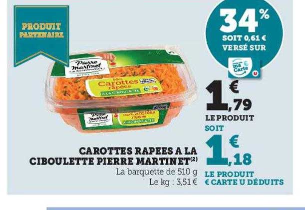 Carottes Râpées à La Ciboulette Pierre Martinet