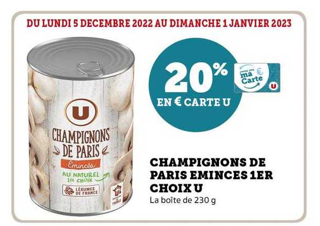 champignons de paris émincés 1er choix u