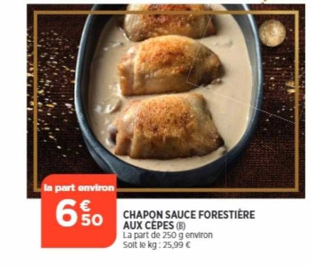 chapon sauce forestière aux cèpes