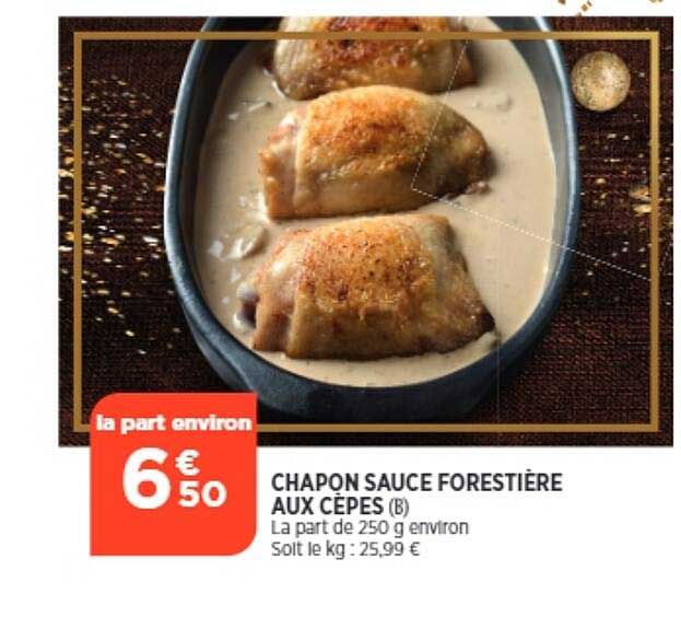 chapon sauce forestière aux cèpes