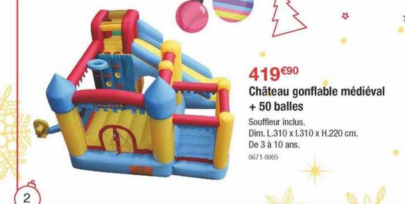 château gonflable médiéval + 50 balles