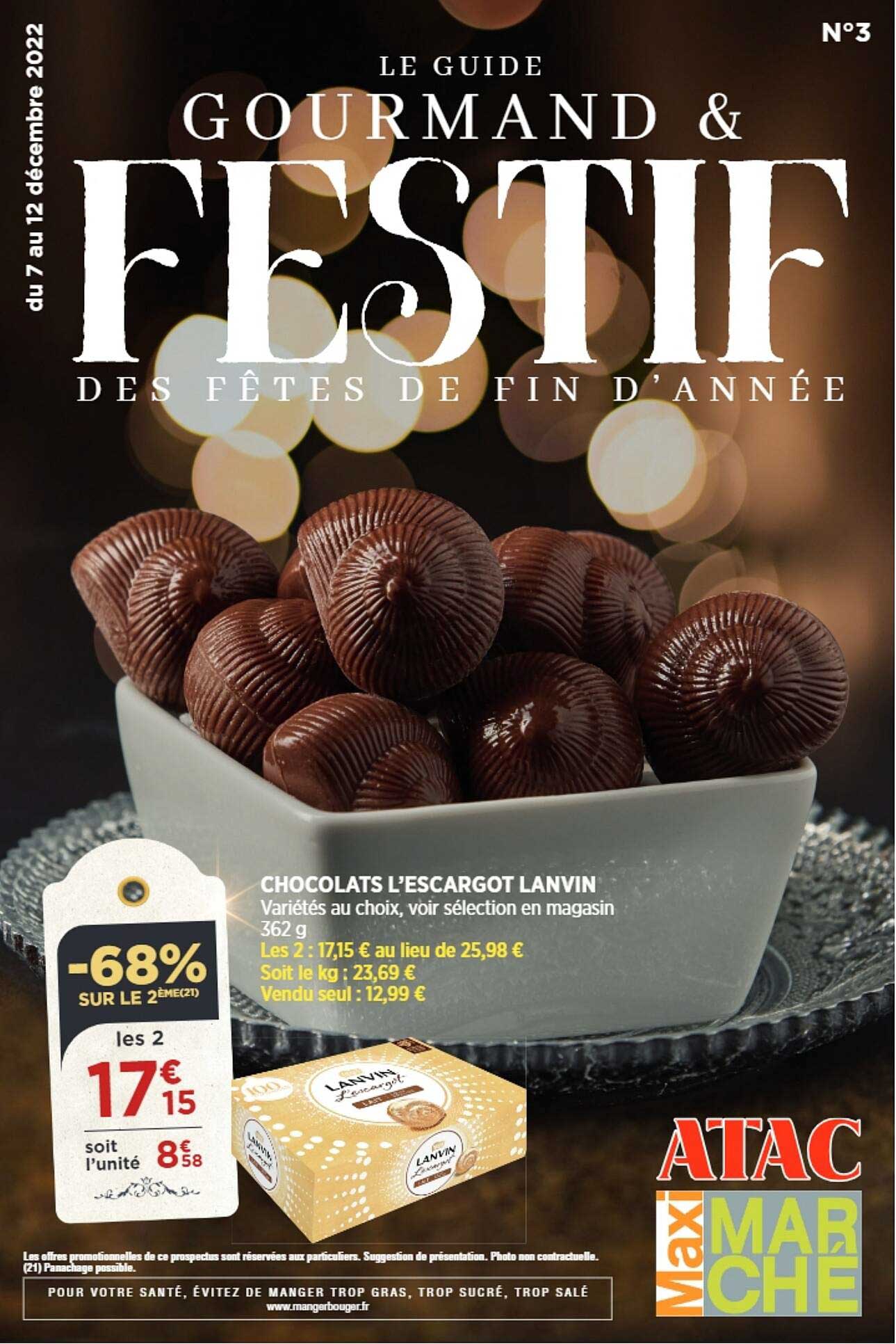 chocolats l'escargot lanvin