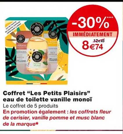 coffret "les petits plaisirs" eau de toilette vanille monoï