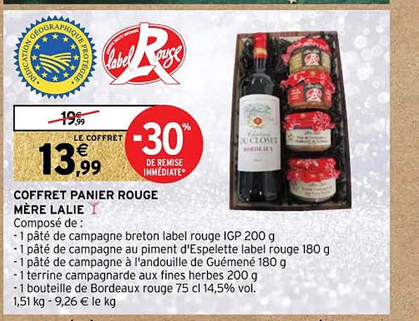 coffret panier rouge mère lalie