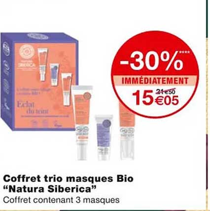 coffret trio masques bio "natura siberica"