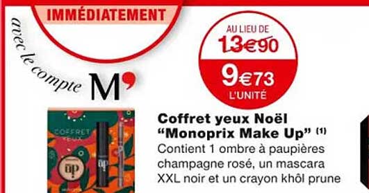 coffret yeux noël "monoprix make up"