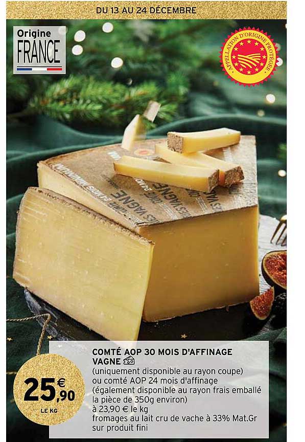 comté aop 30 mois d'affinage vagne