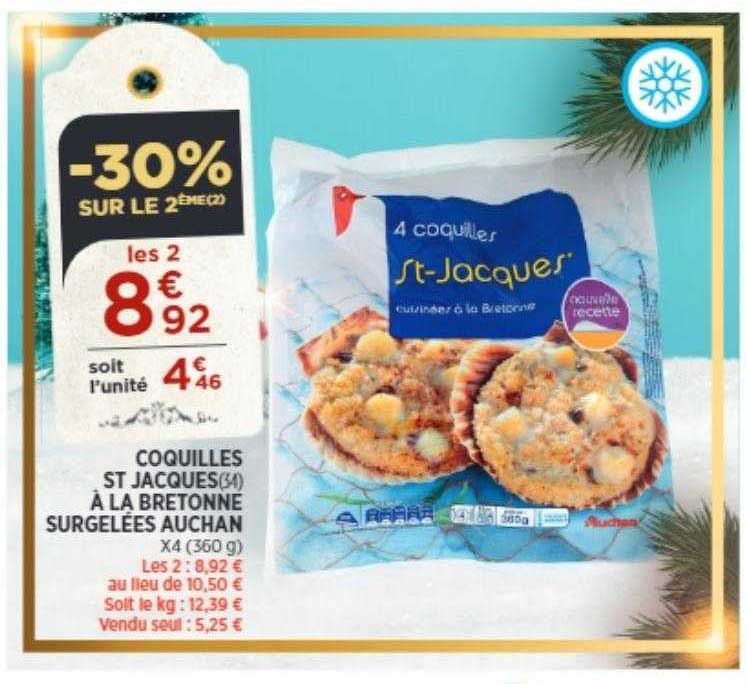 coquilles st jacques à la bretonne surgelées auchan