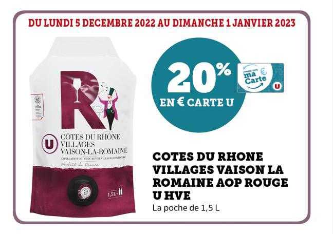 côtes du rhône villages vaison la romaine aop rouge u hve