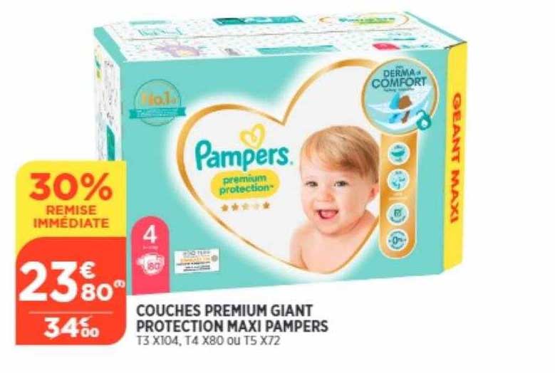 couches premium giant protection maxi pampers