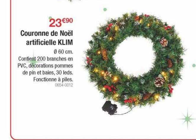 couronne de noël artificielle klim