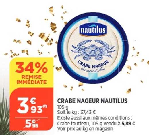 crabe nageur nautilus
