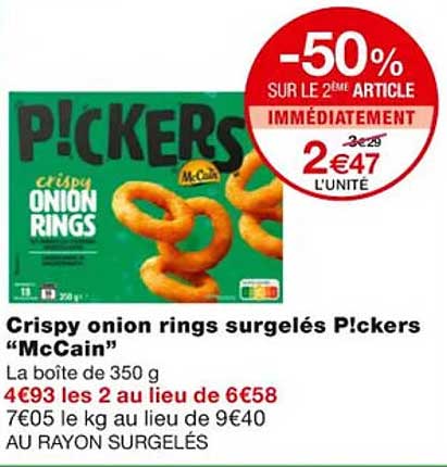 crispy onion rings surgelés p!ckers "mc cain"