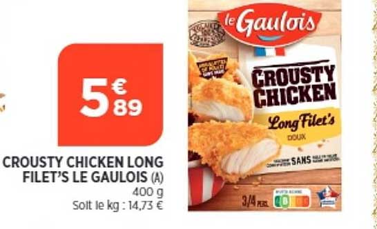 crousty chicken long filet's le gaulois