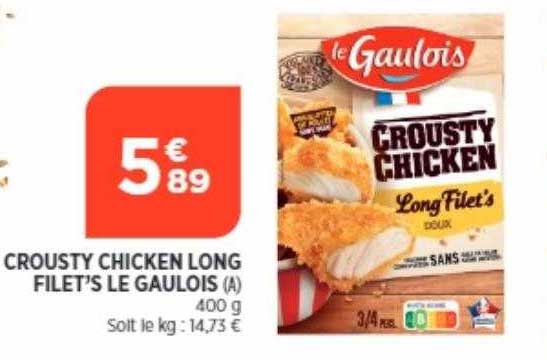 crousty chicken long filet's le gaulois