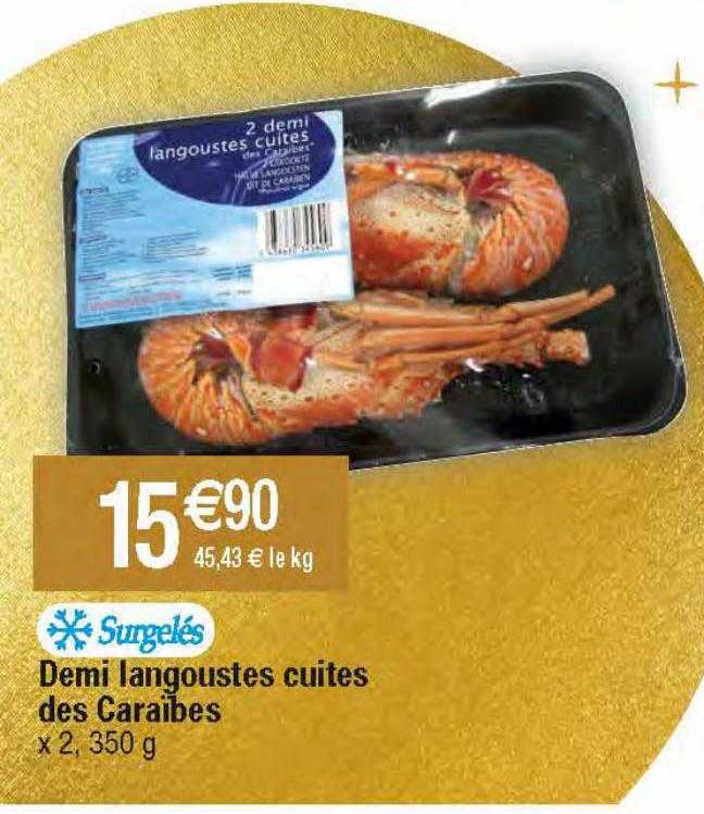 Demi Langoustes Cuites Des Caraïbes