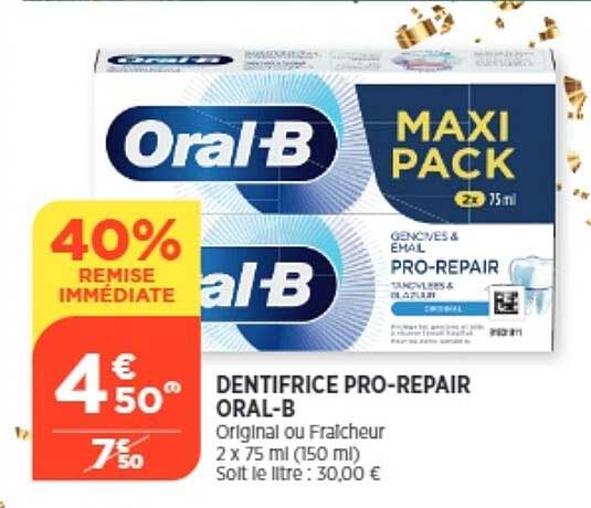 dentifrice pro-repair oral-b