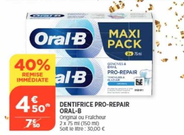 dentifrice pro-repair oral-b