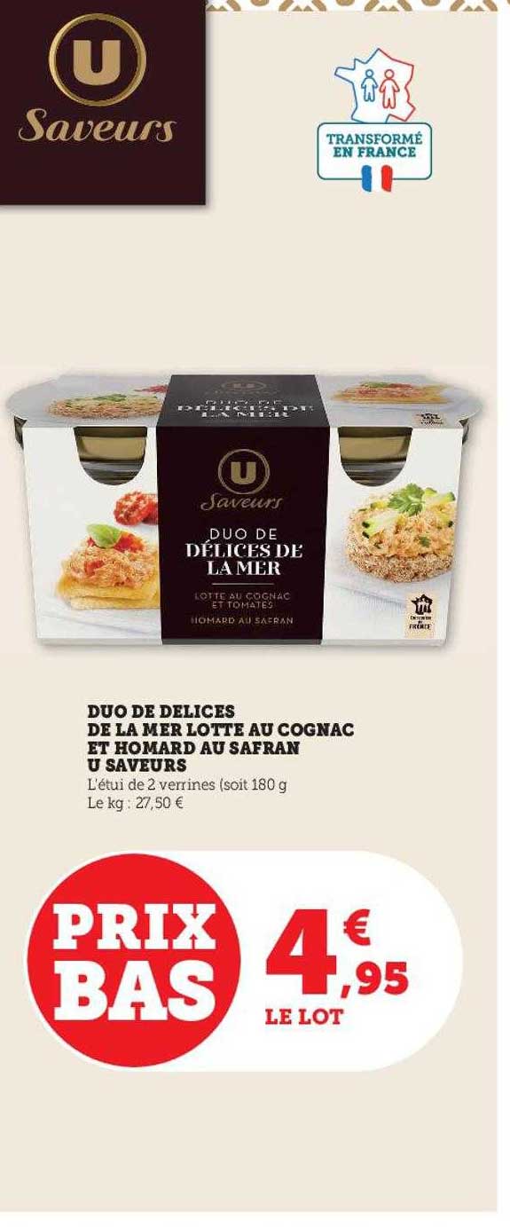 duo de délices de la mer lotte au cognac et homard au safran u saveurs