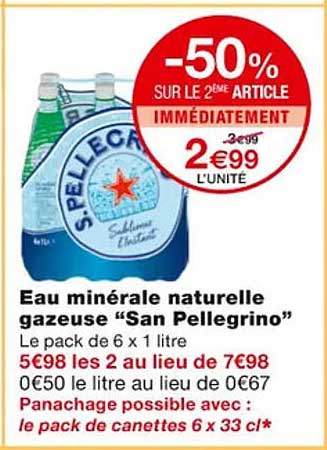 eau minérale naturelle gazeuse "san pellegrino"